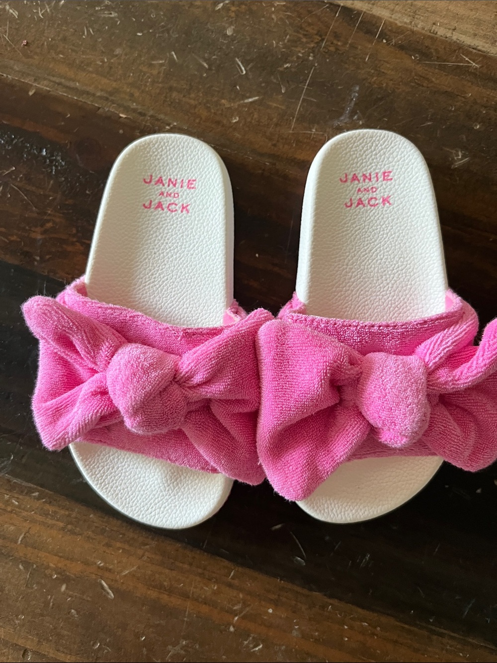 Janie and Jack Pink Bow Slide Sandals for Kids
